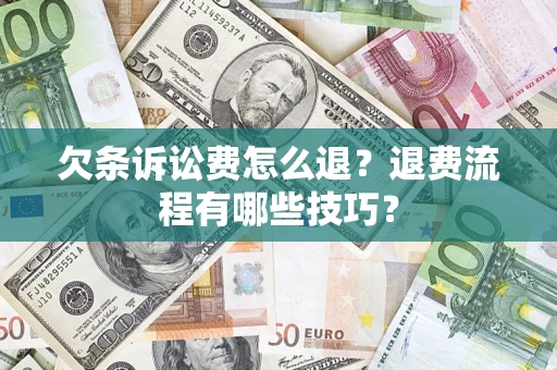 济南欠条诉讼费怎么退？退费流程有哪些技巧？